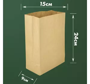 Пакет бумажный крафт 240*150*90мм (100шт\1000шт)