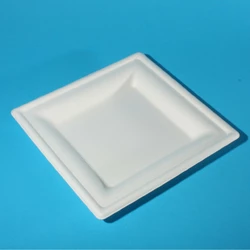 Тарелка бумажная квадратная белая БИО 26см (125шт\500шт)
