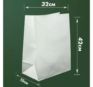Пакет бумажный белый 420*320*150мм (100шт\600шт)