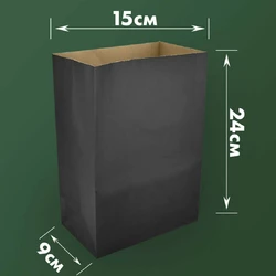 Пакет бумажный черный 240*150*90мм (100шт\1000шт)