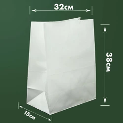 Пакет бумажный белый 380*320*150мм (100шт\500шт)
