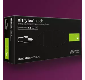 Перчатки нитриловые чёрные без пудры NITRYLEX® black XL (100шт\1000шт)
