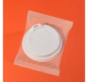 Крышка для бумажного стакана d-80мм в индив уп белая (1050шт)